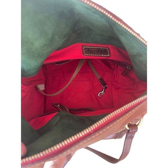 Dooney and Bourke Womens Brown Double Handle Leather Smith Florentine Satchel vi - Picture 4 of 10